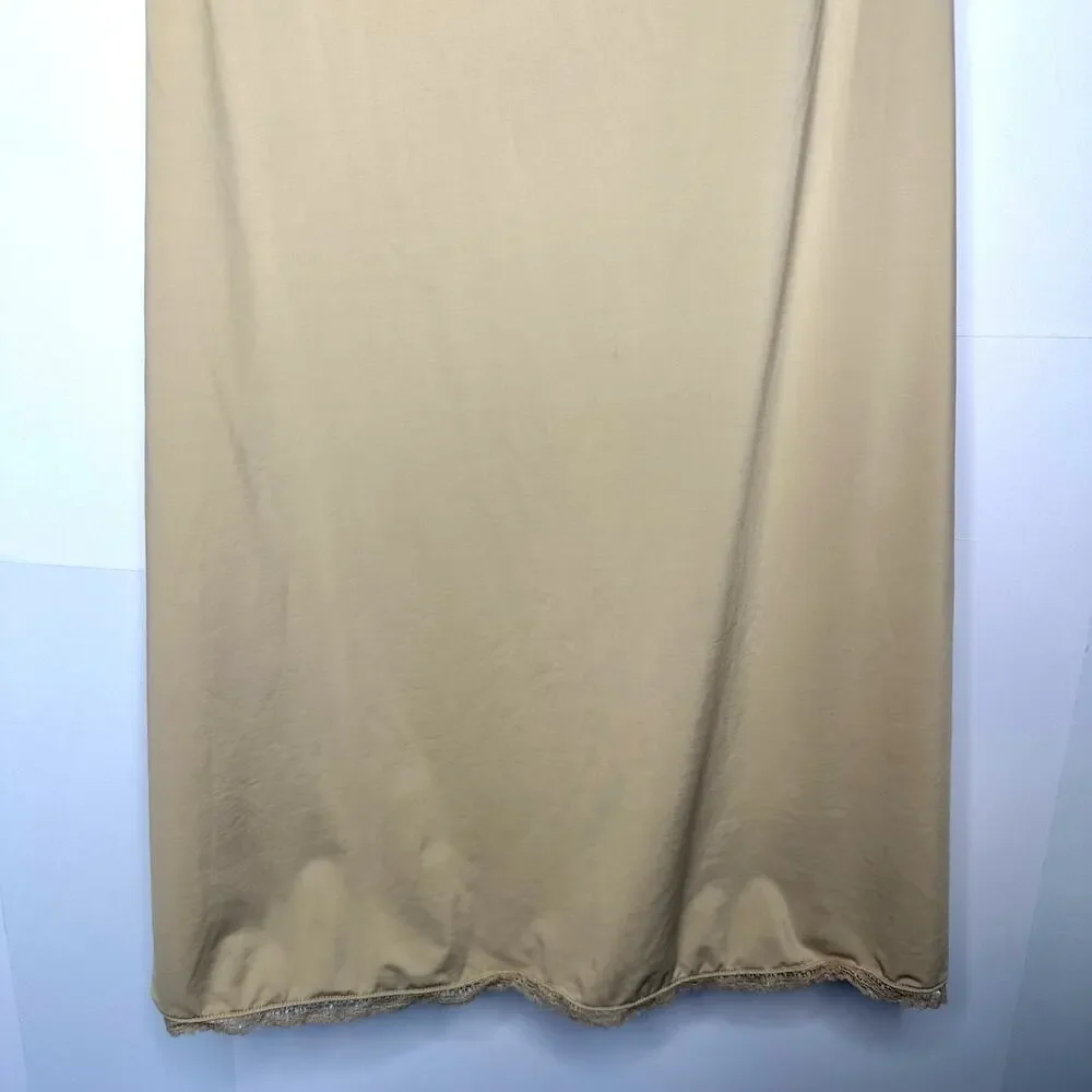 NATORI Nude Soft Stretchy Chemise Lace Trim Slip Dress Women's Small - Picture 3 of 5